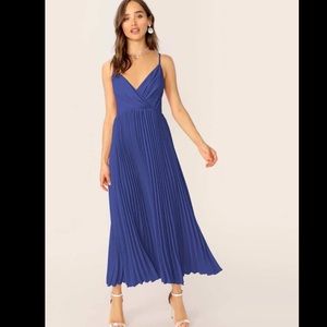 SHEIN Wrap Front Pleated Cami Dress